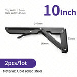 KAK 2pcs Folding Shelf Bracket Heavy Duty Stainless Steel Collapsible Shelf Bracket Hardware for Table Work RV Car Saving Space