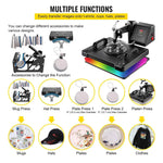 Amocart Combo Heat Press Machine 5/6/8 in 1 30*38CM 38*38CM Muntifunctional Sublimation Printer Transfer for Mug Hat Plate