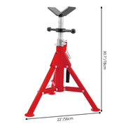 Load image into Gallery viewer, Amocart Pipe Holding Stand with Roller Head V-Head Folding Tripod Jack 12 inch Capacity Pipe working Supporting Clamped Tool
