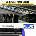 SucceBuy 28 Inch Vinyl Plotter Sign Cutting Machine Software Signmaster Windows Compatible System 20 Blades LCD Black for Crafts