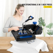 Load image into Gallery viewer, Amocart 5/8in1 15x15"/12x15"Dual-tube Heating Insulation Cotton Heat Press Sublimation Machine 360°Swing Design for Tshirts Etc
