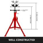 SucceBuy Pipe Holding Stand V-Head 1107A 1107C 1107 w/ 2/4 Ball Transfer Folding Tripod Jack Pipeworking Supporting Clamped Tool