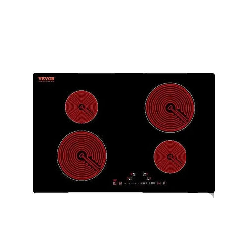 Amocart 2/4/5 Burners Built-in Induction Stove Top 12/24/30in Ceramic Glass Electric Cooktop For Household Commercial  Cooking