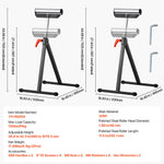 SucceBuy Roller Stand 135lbs/250lbs LBC Adjustable Height with 11.5in Polished Steel Roller Head Woodworking Extension Support