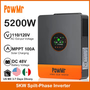 Charger l'image dans la visionneuse de galerie, US MX Stock 5.2KW Hybrid Solar Inversor 48V DC to 120/110V AC 100A MPPT Solar Charger Off-Grid Inverter Fit LifePO4 for Home Use

