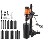 Amocart Diamond Core Drilling Machine Stand-Mount Dry and Wet Concrete Core Drill Rig with Bits UNC1 1/4-7 Thread for Concrete