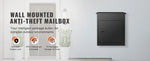 Amocart Package Delivery Boxes Galvanized Steel Wall Mount Waterproof Mailbox with Coded Lock Anti Theft Baffle for Curbside