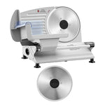 Amocart 200W Meat Slicer 7.5" Electric Deli Slicer with 2 SUS420 Blades & 0-0.6" Adjustable Thickness for Frozen Meat Ham Steak