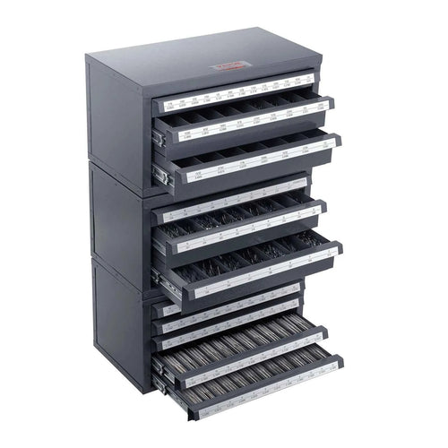 SucceBuy Drill Bit Dispenser Cabinet 3 Pieces Three-Drawer 1/16