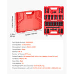Amocart in Drive Impact Socket Set Impact Sockets Different SAE and Various Sizes with Extension Bars Cr-V Steel Carrying Case