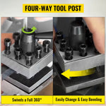 Amocart Mini Metal Lathe Machine 7"x14" 550W 180x350mm Variable Speed + 3 Jaw Chuck for Metalworking Turning Drilling Threading