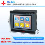 2.8'' Touch Screen PLC HMI All In One for Small Machine Automation Controller, Built-In Analog, 7/9 I/O, 2 Axis 100K for Motor