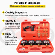 Bild in Galerie-Viewer laden, Amocart Fuel Vacuum Carburetor Synchronizer Carb Tools sync 4 Gauge Set with Rubber Hose Vacuum Balancer Meter Kit Motorcycle

