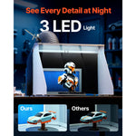 SucceBuy Airbrush Spray Booth Dual Fans 21.5x18.7x14.6 in with 3 LED Lights and Exhaust Extension Hose for Painting Models Arts