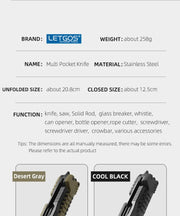 Load image into Gallery viewer, LETGOS Pocket Folding Knife, 22 in 1,Survival Gear EDC Rescue Tool with nylon sheath, Emergency, Camping, Hunting, Gift for dad
