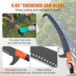 Amocart Manual Pole Saw Extendable Tree Pruner Sharp Steel Blade for Branches Trimming with Lightweight Aluminum Alloy Handle