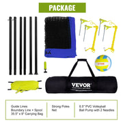 Charger l'image dans la visionneuse de galerie, Amocart Outdoor Volleyball Net System Adjustable Height Steel Poles with PVC Volleyball Pump Carrying Bag for Beach Lawn
