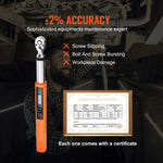 SucceBuy 3/8"1/2"Digital Torque Wrench Drive Electronic Torque Wrench Torque Wrench Kit 3.7-37/25-250ft.lb Torque Accurate Range