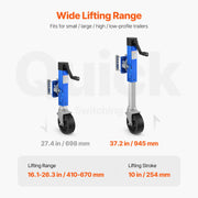 Charger l'image dans la visionneuse de galerie, Amocart 10in Trailer Jack Sidewind Round with Handle Bolt-on 1600lbs Tongue Single Jockey Wheel for Boat RV Parts Accessories
