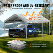 Charger l'image dans la visionneuse de galerie, Amocart Carport Replacement Canopy Cover Garage Top Tent Shelter Tarp Heavy-Duty Waterproof &amp; UV Protected with Ball Bungees

