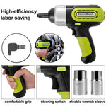 SucceBuy 5T 12V Electric Car Jack Kit + Impact Wrench LED Light Portable Hydraulic Jack 13.5-36 CM Tire Lifting Car Repair Tool