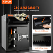 Bild in Galerie-Viewer laden, Amocart 1.7 Cub Depository Safe Deposit Safe Electronic Code Lock &amp; 2 Keys Business Drop Slot Safe for Cash Mail Office Hotel
