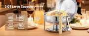 Charger l'image dans la visionneuse de galerie, SucceBuy 4 Pack Chafing Dish Buffet Set Stainless Steel Chafer w/4 Full Size Pan Round Catering Warmer Server for Party Banquets
