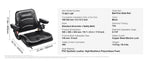 Amocart Universal Forklift Seat Fold Down Tractor Seat with Adjustable Angle Back and Micro Switch Comfortable Forklift Seat