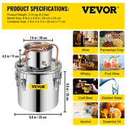 Bild in Galerie-Viewer laden, Amocart 3 5 8 13 Gal Alcohol Still Stainless Steel Alcohol Distiller Copper Tube Home Brewing Kit for DIY Whisky Wine
