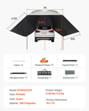 Bild in Galerie-Viewer laden, Amocart Vehicle Awning  Retractable Car Side Awning Car Awning with Waterproof Storage Bag  Suitable for Truck SUV Van Campers
