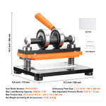 SucceBuy Leather Cutting Machine Embossing Plate Manual Die Cutter 0.47 in Pressure Stroke Leather Embossing Machine