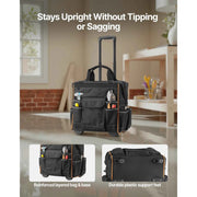 Charger l'image dans la visionneuse de galerie, SucceBuy 110Lbs Rolling Tool Bag 25 Pockets Roller Tool Bag on Wheels with Telescoping Handle Toolbag Organizers for Mechanic
