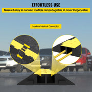 Load image into Gallery viewer, Customizable Amocart Cable Protector Ramp Wire Cable Cover Cord Guard  Rubber + PVC 11000LBS Speed Bump Parking Drive

