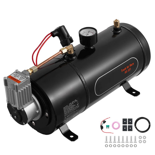 Amocart 12V Air Compressor with Tank 0.8 Gal Train Horn Air Compressor 120 psi Working Pressure Onboard Air Compressor System