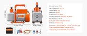 Load image into Gallery viewer, Amocart 3.5 CFM 4.5 CFM Vacuum Pump &amp; Gauge Set, Single Stage Rotary Vane HVAC &amp; Hoses for R134a R12 R22 R502a R410A R404 R407C
