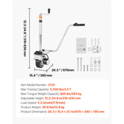 Bild in Galerie-Viewer laden, Amocart 5000lbs Electric Trailer Dolly 12V Trailer Jockey Wheel with 22 ft/min Speed &amp; Adjustable Height for Moving Caravan
