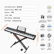 Bild in Galerie-Viewer laden, Amocart 88 Key Digital Piano Keyboard Semi Weighted Keys Full Size Electric Portable Keyboard Piano Set 1000Tones for Beginners
