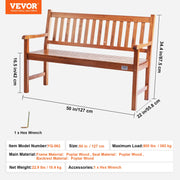 Bild in Galerie-Viewer laden, Amocart Outdoor Bench Wooden Metal Garden Bench for Outdoors 480 lbs Load Capacity Bench Outdoor Garden Park Bench
