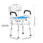 SucceBuy Shower Chair Adjustable Height Bench Bath Chair for Elderly Disabled Shower Chair for Inside Shower Bathtub 400/350lb