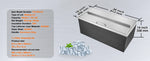 Amocart Drop in Ice Chest Stainless Steel Ice Cooler Commercial Ice Bin with Sliding Cover Outdoor Kitchen Ice Bar