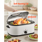 SucceBuy 26QT Roaster Oven Electric Roasting Pan 150-450℉ Adjustable Temperature FastCooking Turkey Roaster w/ Cool-Touch Handle