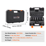 Amocart 1/2" Drive Impact Socket Set 9/11 Piece Deep Socket Set SAE Metric Cr-Mo Cr-V Steel for Auto Repair Ratchet Tool Kit