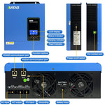 ANENJI Split Phase 12KW 48V Hybrid Solar Inverter Parallel 4.2KW 24V Inverter Pure Sine 120V 220V On Grid MPPT 200A Solar Charger PV 500V