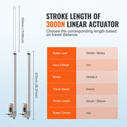 Charger l'image dans la visionneuse de galerie, Amocart 12V Linear Actuator 3000N 500mm Waterproof IP65 Linear Motor 0.19"/s Linear Actuator with Mounting Bracket for Outdoor
