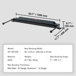 Amocart Box and Pan Brake 24Inch/36Inch/ 48Inch 0-130 Degrees Sheet Metal Bending Brake Portable Metal Bender for Metal Bending