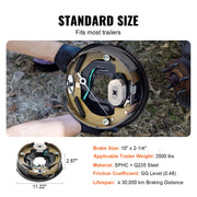 Load image into Gallery viewer, Amocart 2Pcs 3500/7000lbs Electric Trailer Brake Assembly Self-Adjusting Axle Backing Plates for Brake System Part Replacement
