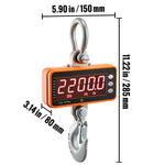 SucceBuy 1000kg Digital Crane Scale Industrial Hanging Scale with Remote Control Cast Aluminum Case &LED Screen for Construction