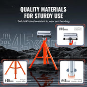 Bild in Galerie-Viewer laden, Amocart Roller Stand Heavy 2500 LBS Load Capacity 27.6"-52" Adjustable Folding Roller Support Stand for Pipe Wooden Boards
