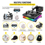 Amocart Combo Heat Press Machine 5/6/8 in 1 30*38CM 38*38CM Muntifunctional Sublimation Printer Transfer for Mug Hat Plate