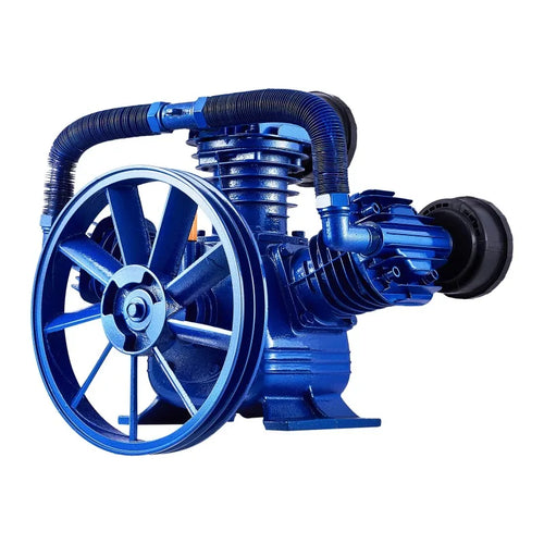 Amocart 10HP V-Type 3-Cylinder Air Compressor Pump Head Dual Stage Oil Lubricated 90PSI Piston Compressor Head